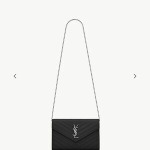 Saint Laurent Black Quilted Leather Crossbody with Silver YSL Logo